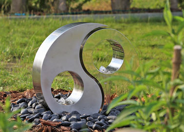 Garden Stainless Steel Sculpture Polished And Matt Yin Yang Modern Art Statues