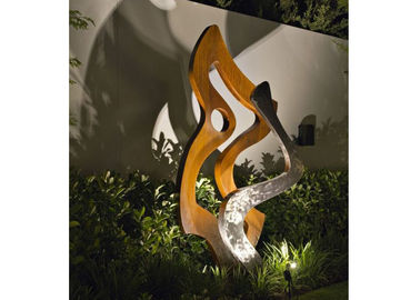 Garden Decoration Metal Fire Sculpture Corten Steel 180cm Height