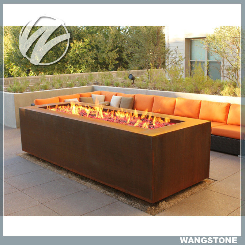 Multi Function Corten Steel Fire Pit Rectangle Metal Garden Fire Pit China Multi function Corten Steel Fire Pit Rectangle Metal Garden Fire Pit Metal Sculpture supplier - Multi Function Corten Steel Fire Pit Rectangle Metal Garden Fire Pit