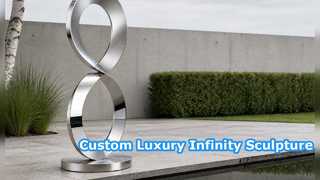 Custom Mirror Polished Stainless Steel Infinity Loop Sculpture