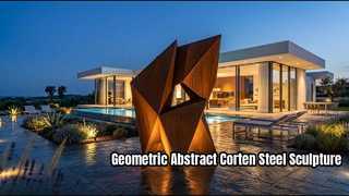 The Monolith — Geometric Abstract Corten Steel Sculpture