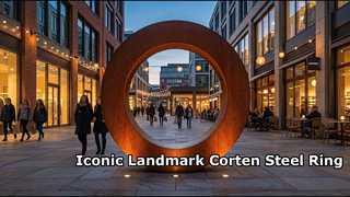 Monumental Corten Steel Ring Sculpture