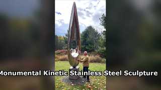 Monumental Kinetic Stainless Steel Sculpture