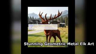 Custom Life Size Geometric Metal Elk Garden Statue