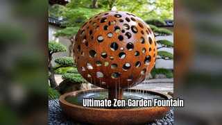 Corten Steel Sphere Fountain Sculpture, Top Waterfall Design, Zen Garden Water Feature