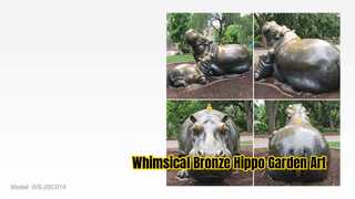 Bronze Mother and Baby Hippo Sculpture