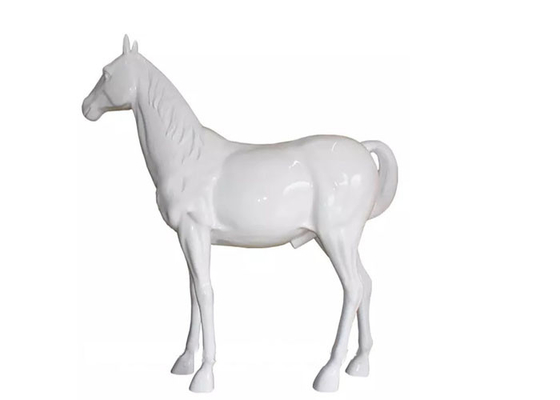 China Modern White Horse Outdoor Fiberglass Sculpture Painted Life Size supplier