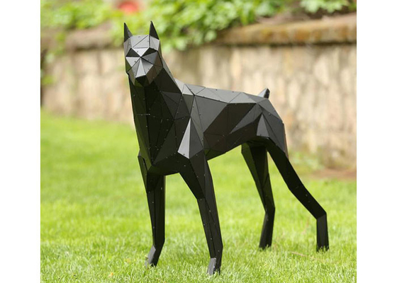 China Garden Decoration Dog Outdoor Fiberglass Sculpture, Fiberglass Doberman Statue supplier