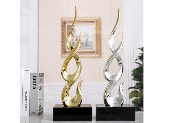 China Nano Plating Gold Silver Outdoor Fiberglass Sculpture for Garden Home Decoration supplier