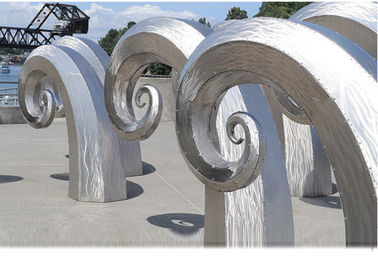 China Public Art Large Metal Wave Sculpture , Outdoor Abstract Steel Sculpture supplier