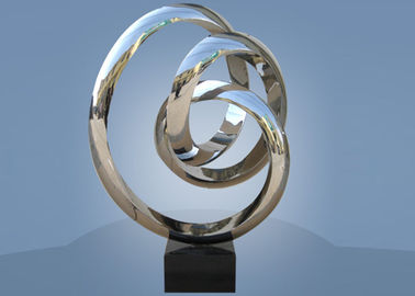 China Large Size Stainless Steel Sculpture Circle Around For Hotel / Public Decoration supplier