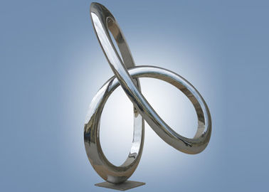 China Modern Indoor Ribbon Polished Stainless Steel Sculpture 80cm / 100cm / 120cm / 250cm supplier