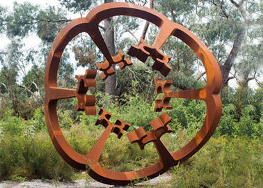 Oxide Color Rusty Garden Sculptures , Metal Garden Flowers Sculpture 150cm Heigh