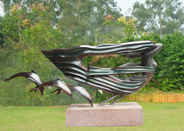 China Dolphin Woman Bronze Outdoor Sculptures , Big Modern Bronze Sculpture supplier