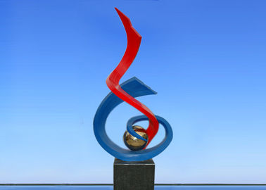 China 2.4m Burning Torch Painted Metal Sculpture For Plaza / Square Decoration supplier