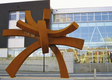 China Modern Large Corten Steel Sculpture For Public Garden Decoration 300cm Height  supplier