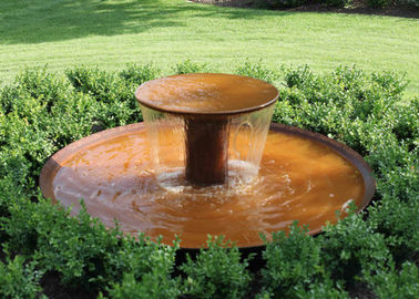 China Rusty Corten Steel Water Feature Metal Bowl Water Feature For Interior Decoration supplier