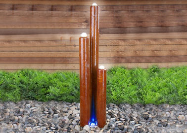 China Customized Size Corten Steel Water Feature Columns With Light Modern Style supplier