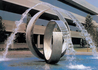 China Double Arc Large Stainless Steel Water Features For Pools Brushed Finishing supplier