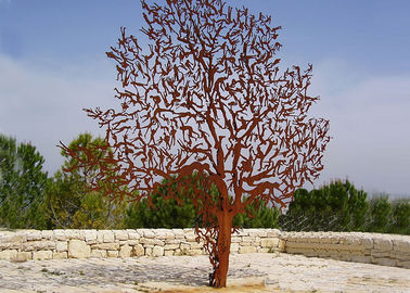 China Laser Cut Outdoor Metal Tree Sculpture Corrosion Stability Customized Size  supplier