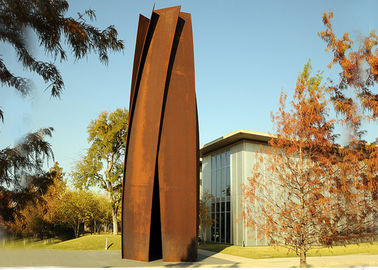 China Anti Corrosion Garden Art Corten Steel Sculpture Column Shape Rusty Finish supplier