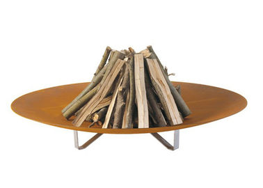 China Welding Craft Contemporary Wood Burning Fire Pit Garden Design 100cm Dia supplier