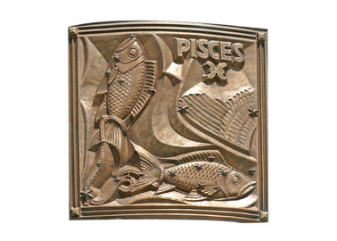 China Different Sizes Pisces Bronze Relief Plaque Welding Craft 200*200cm supplier