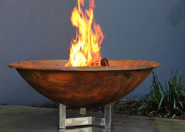 China Rusty Finish Corten Steel Fire Bowl , Round Steel Fire Pit Corrosion Stability supplier