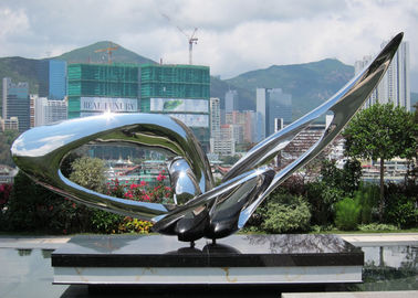China Contemporary Modern Stainless Steel Sculpture , Large Garden Metal Art Sculpture supplier