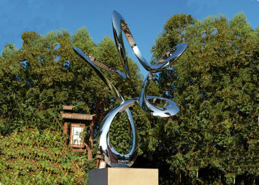 China Modern Landscape Polished Stainless Steel Sculpture , Abstract Garden Sculpture supplier