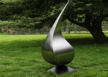 China Contemporary Metal Modern Stainless Steel Sculpture Garden Art Waterdrop Shape supplier
