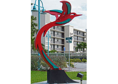 China Custom Modern Painted Public Art Stainless Steel Flying Bird Sculpture supplier