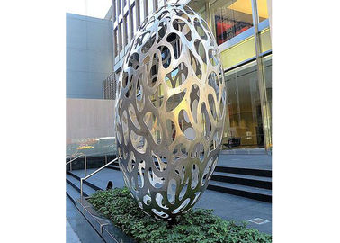 China Hollow Eggs Stainless Steel Sculpture Modern Installation Art Sculpture supplier