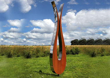 China Outdoor Modern Corten and Stainless Steel Sculpture Abstract Style supplier