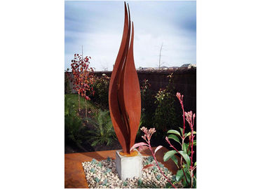 Flower Corten Steel Rusty Garden Sculptures For Modern Decoration