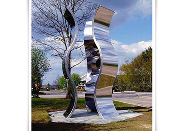 China Novel Design Outdoor Metal Sculpture , Metal Garden Statues Mirror Polished Surface supplier