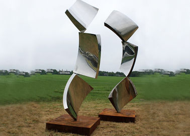 China Outside Design Abstract Metal Garden Sculptures , Modern Lawn Sculpture supplier