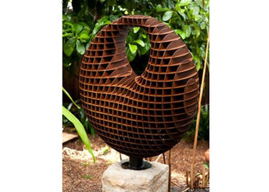 China Honeycomb Decoration Corten Steel Sculpture , Rusted Metal Garden Sculptures supplier