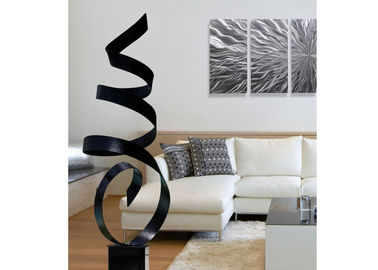 China Modern Abstract Painted Metal Ribbon Sculpture For Interior Decoration supplier