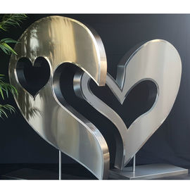 China Heart Love Theme Stainless Steel Art Sculptures Indoor ODM &amp; OEM Service supplier
