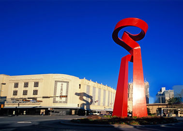 China Commercial Building Decoration Outdoor Metal Sculpture Stainless Steel Red Surface Finished supplier