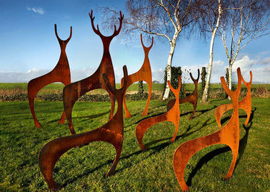 Custom Mainstream Sculpture Garden Decoration Deer Sculpture Made Of Corten Steel