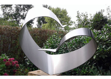 China Simple Design Stainless Steel Outdoor Sculpture , Brushed Modern Metal Outdoor Sculptures supplier