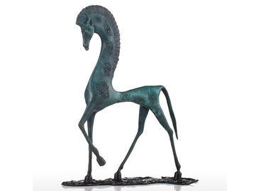 China Antique Green Patina Life Size Bronze Horse Statue Casting Finish Abstract Design supplier
