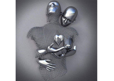 China Stainless Steel Figurative Love Ss Sculpture Contemporary Wall Art Design supplier