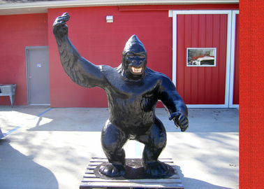 Antique Fiberglass Bronze Statue Gorilla Statue Animal Design Public Decoration