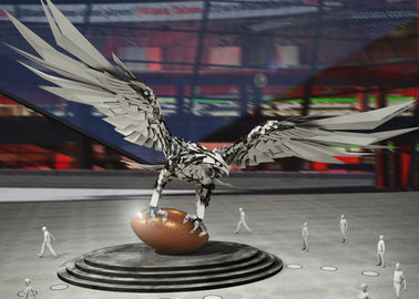 China Large Size Decoration Stainless Steel Metal Sculpture Eagle Sculpture 500cm Height supplier