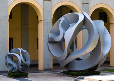 China Modern Art Outdoor Stainless Steel Sculpture For Garden , Hollow Ball Design supplier