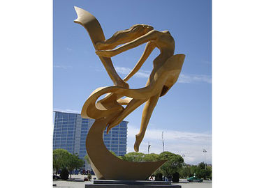 China Outdoor Large Abstract Modern Stainless Steel Sculpture , Dancing Girl Sculpture supplier