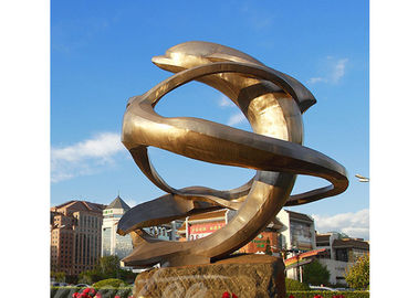 Modern Public Decoration Metal Dolphin Statue , Bronze Dolphin Statue